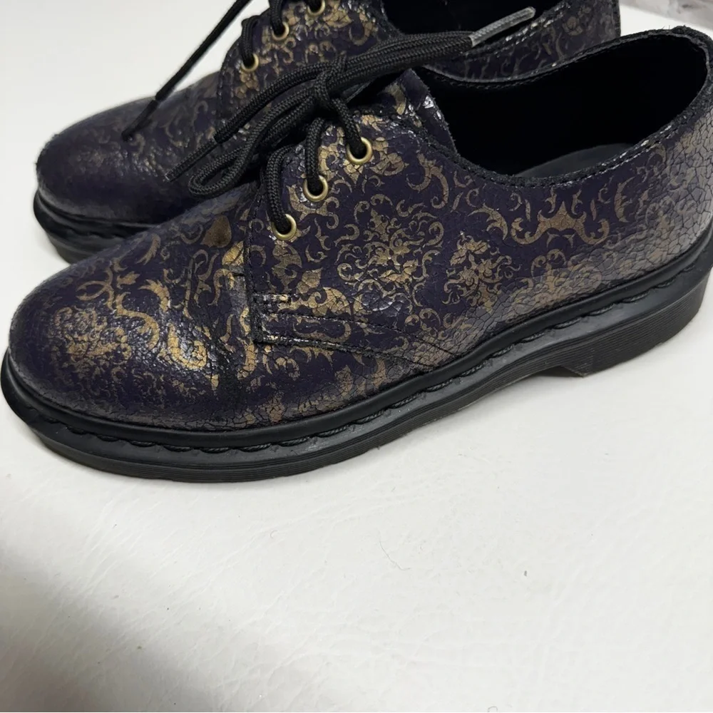 Dr. Martens RARE 1461 Baroque Crystal Suede Oxfords in Purple / Gold, Size 6